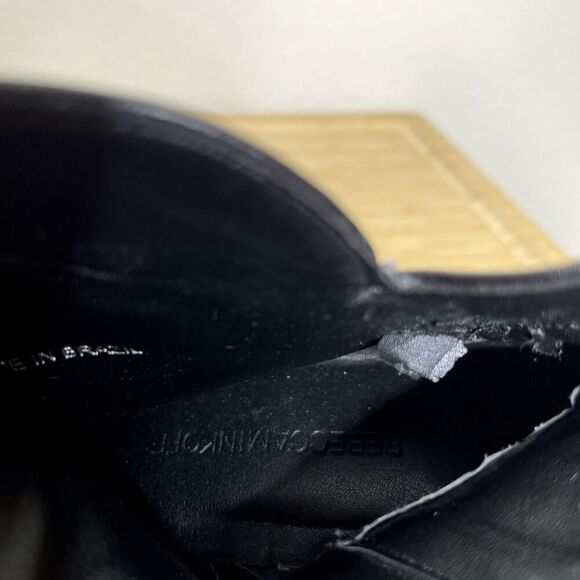 Rebecca Minkoff Boots Size 6.5 Black Leather Western Topstitch Zip Ankle Booties - Picture 13 of 13
